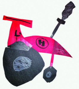 picture of a child's collage of a tractor.